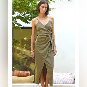 NWT Greylin Olive Green Wrap Dress